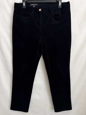 Brooks Brothers Women’s Straight Leg Plush Corduroy Pants Sz 10 Black High Rise